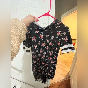 A black floral dress